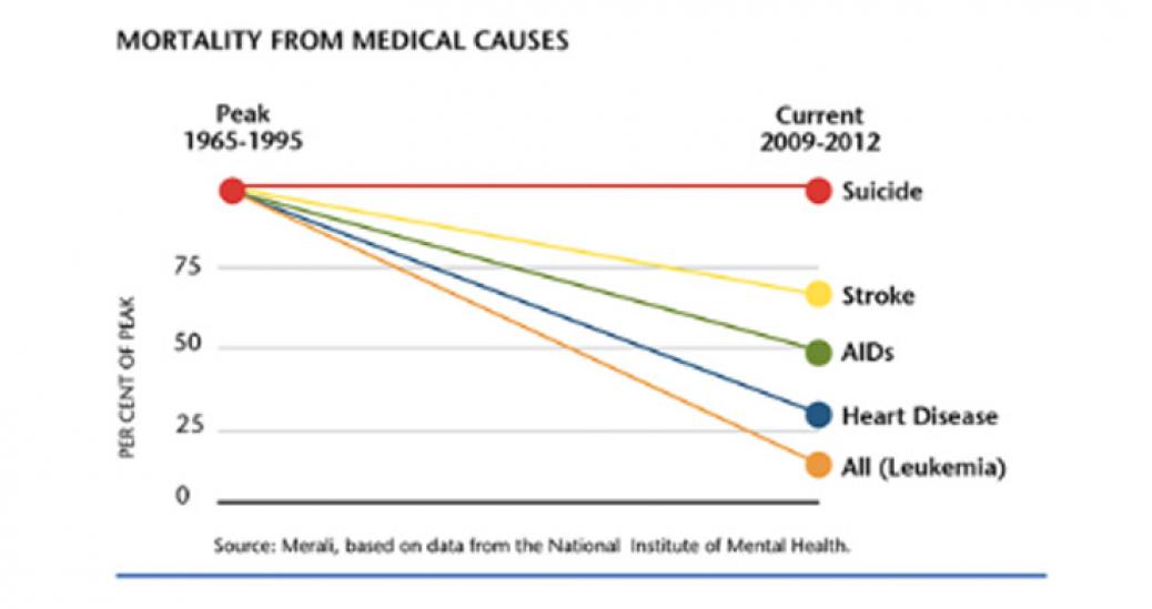 Chart displaying mortality rates from medical causes