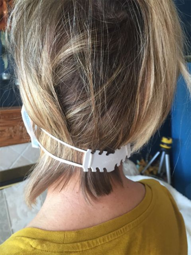Mask extender pictured on back of head Mask extender pictured on back of head