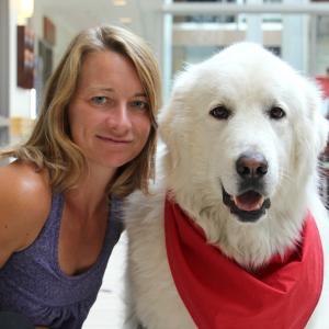 Vanessa and Olive the therapy dog