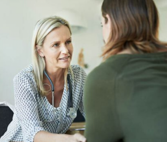 Therapist connecting with patient