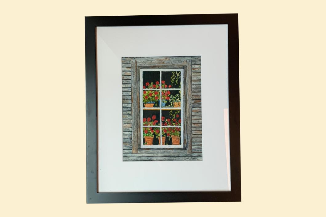Geranium in Windows, by Ruth Logan | $120