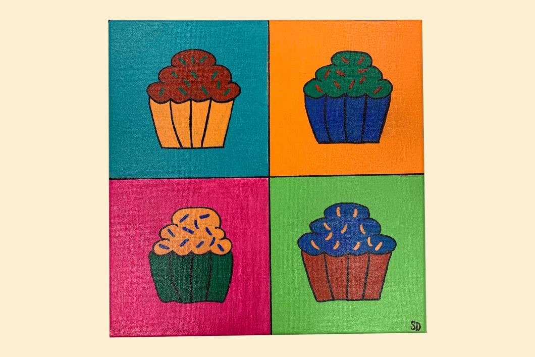 Cupcake, by Sandra Donovan (12”x12”) | $40